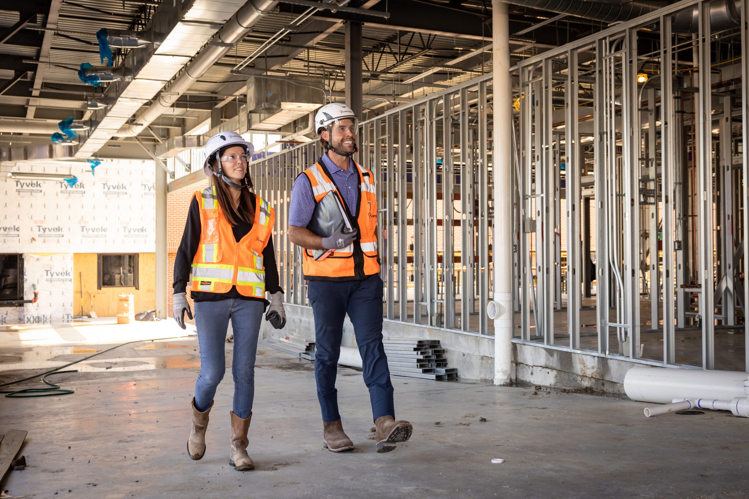 Professional renovation crew remodeling a hotel interior